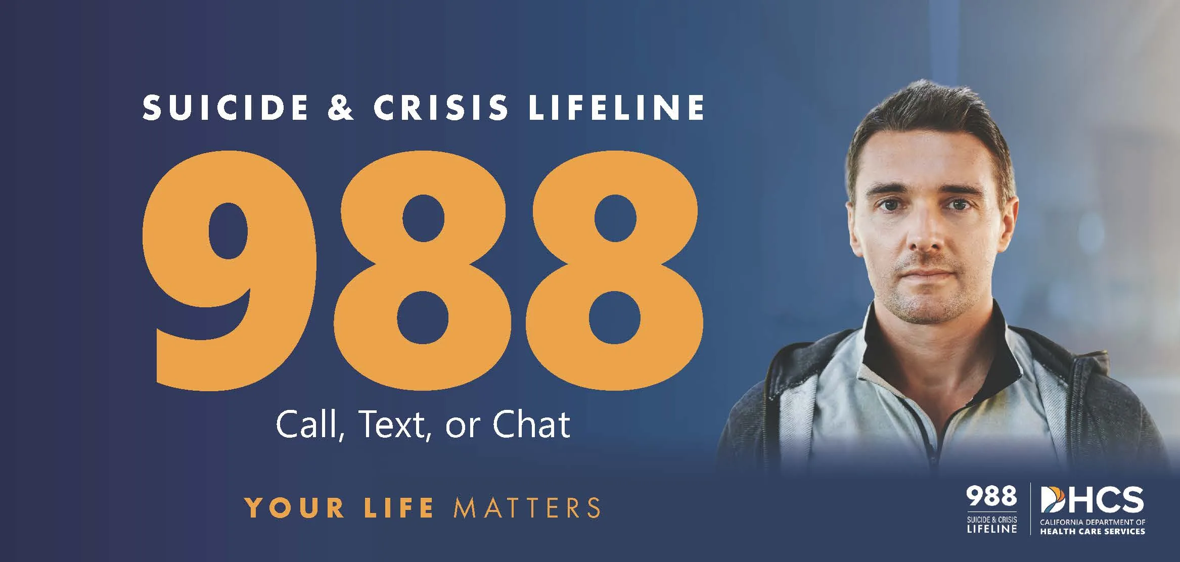 988 your life matters campaign image of man