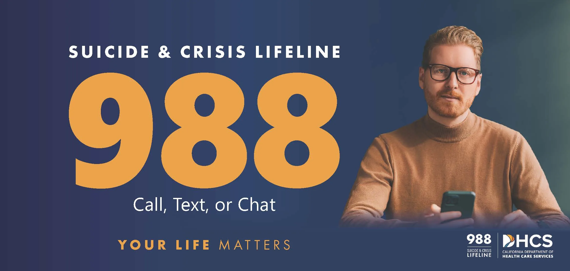 988 your life matters campaign image of man